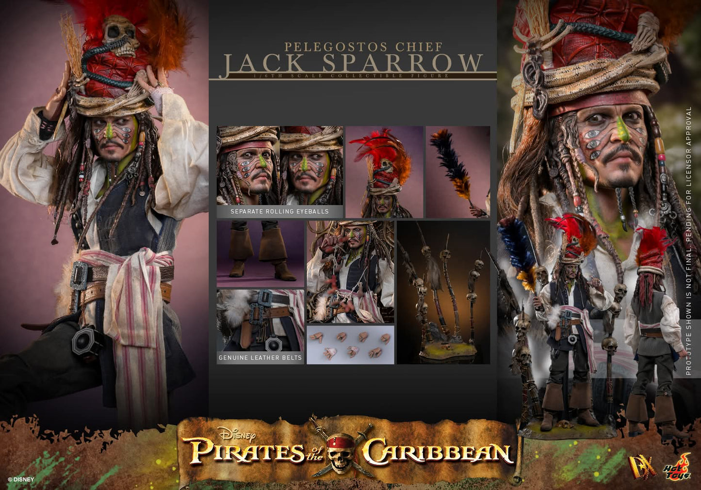 Hot Toys Pelegostos Chief Jack Sparrow *Pre-Order - OTRCollectibles