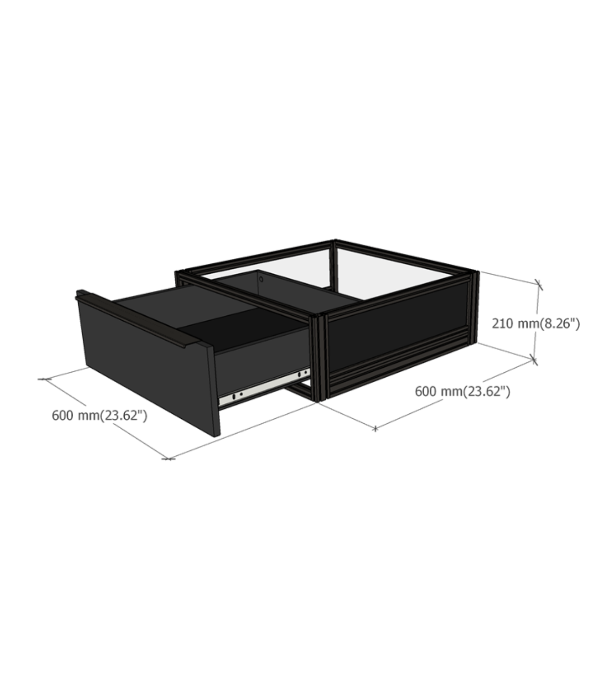 Moducase DF series Riser with Drawer (Black)