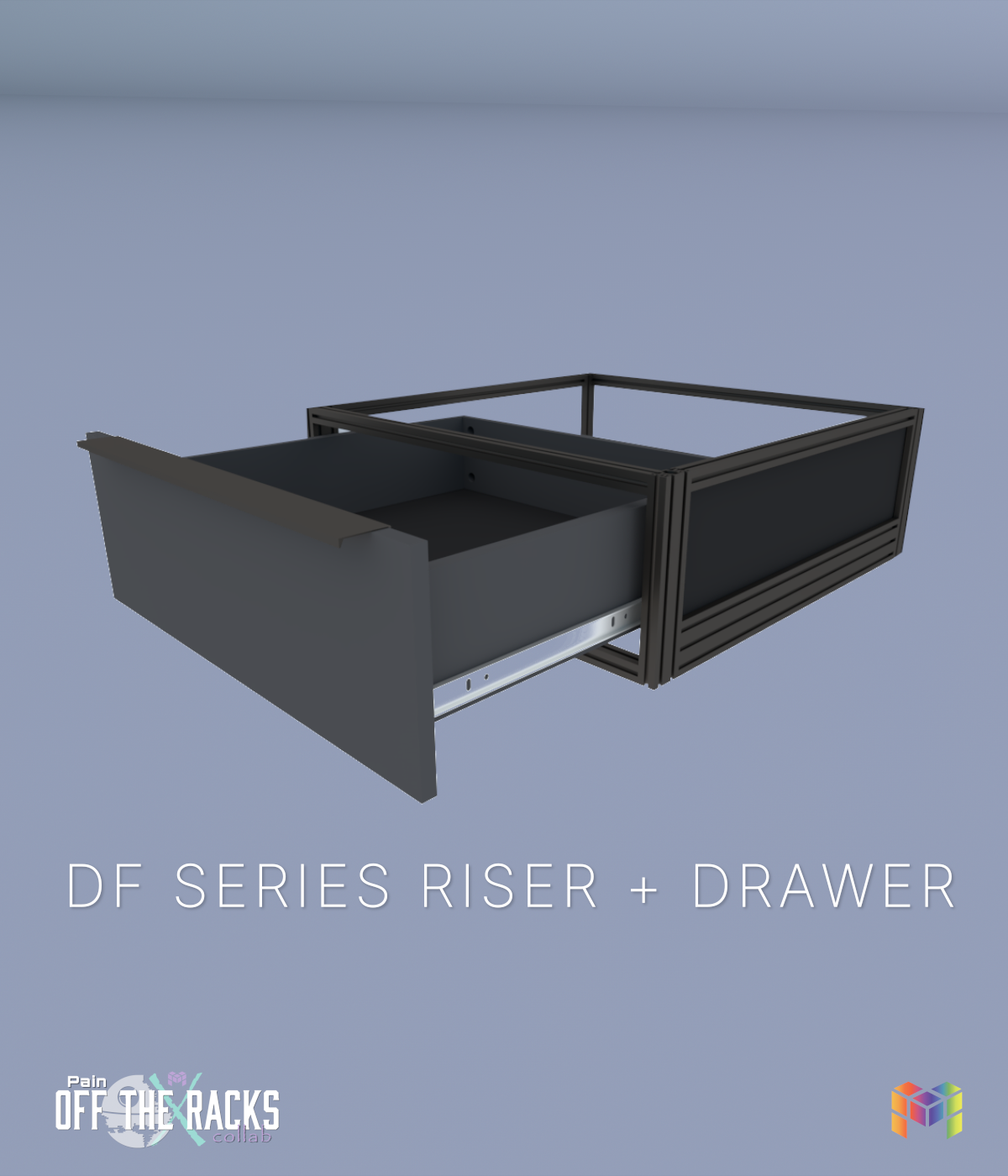 Moducase DF series Riser with Drawer (Black)