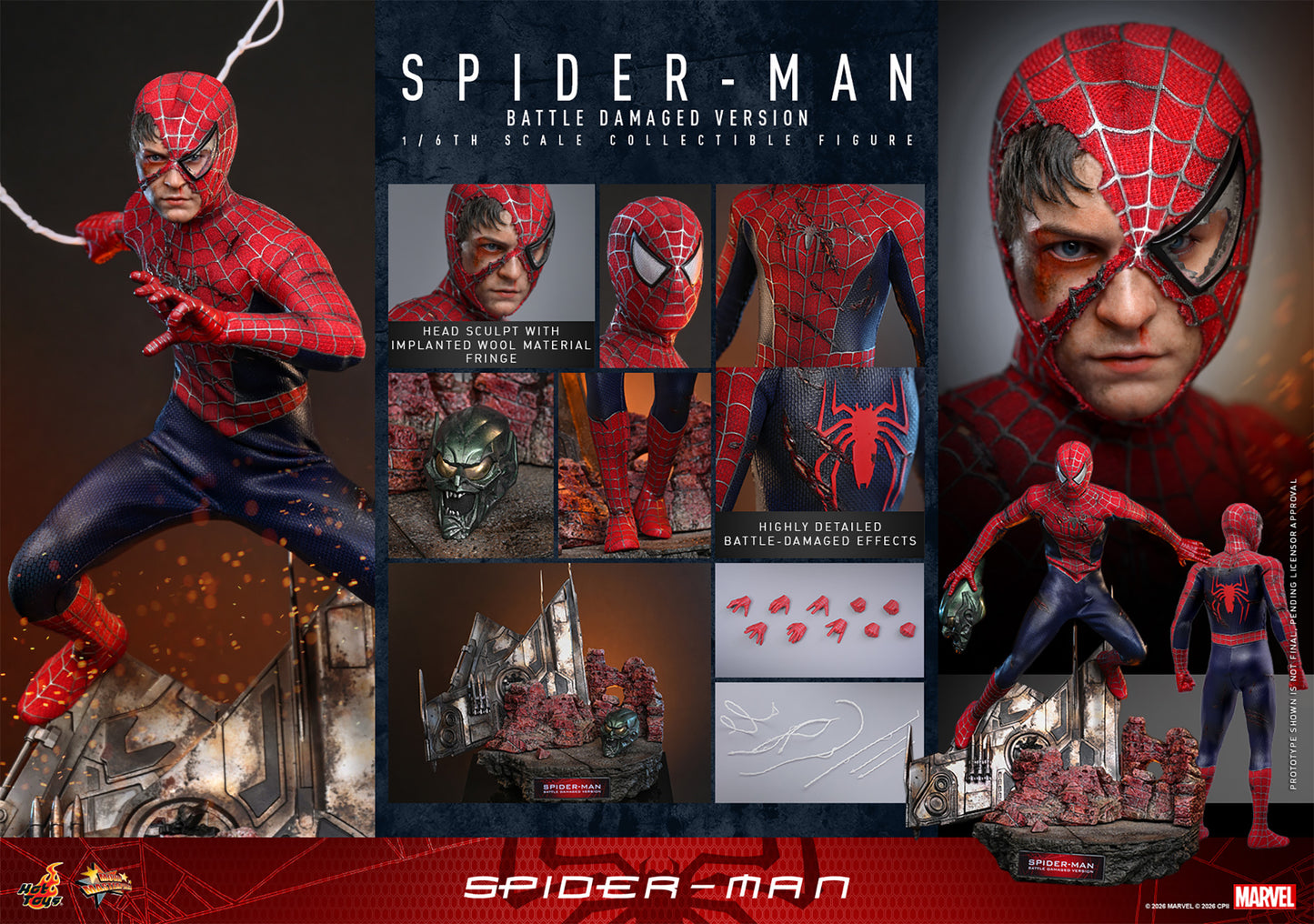 Hot Toys Spider-Man (Battle Damaged Version) *Pre-Order