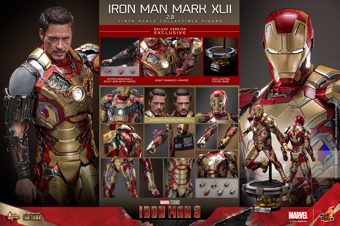 Hot Toys Iron Man Mark XLII (2.0) Deluxe *Pre-order