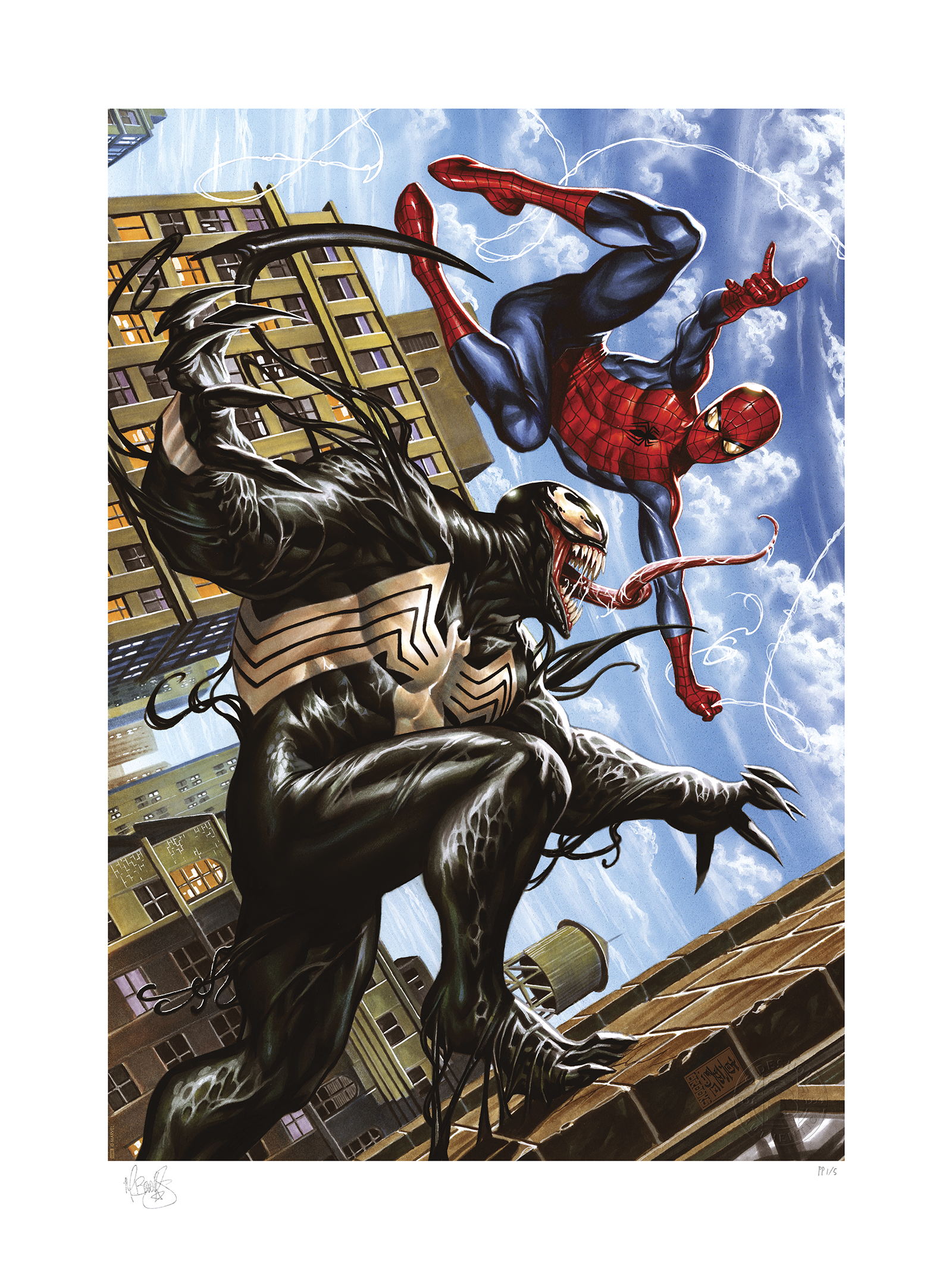 Sideshow Spider-man vs Venom art print - OTRCollectibles